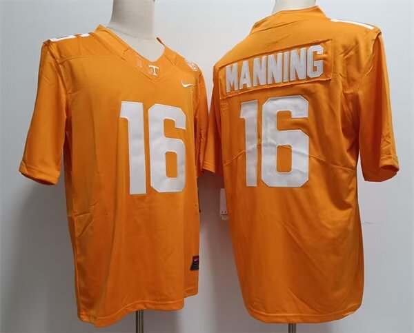 2024 NCAA Men Tennessee #16 Peyton Manning yellow nike jerseys